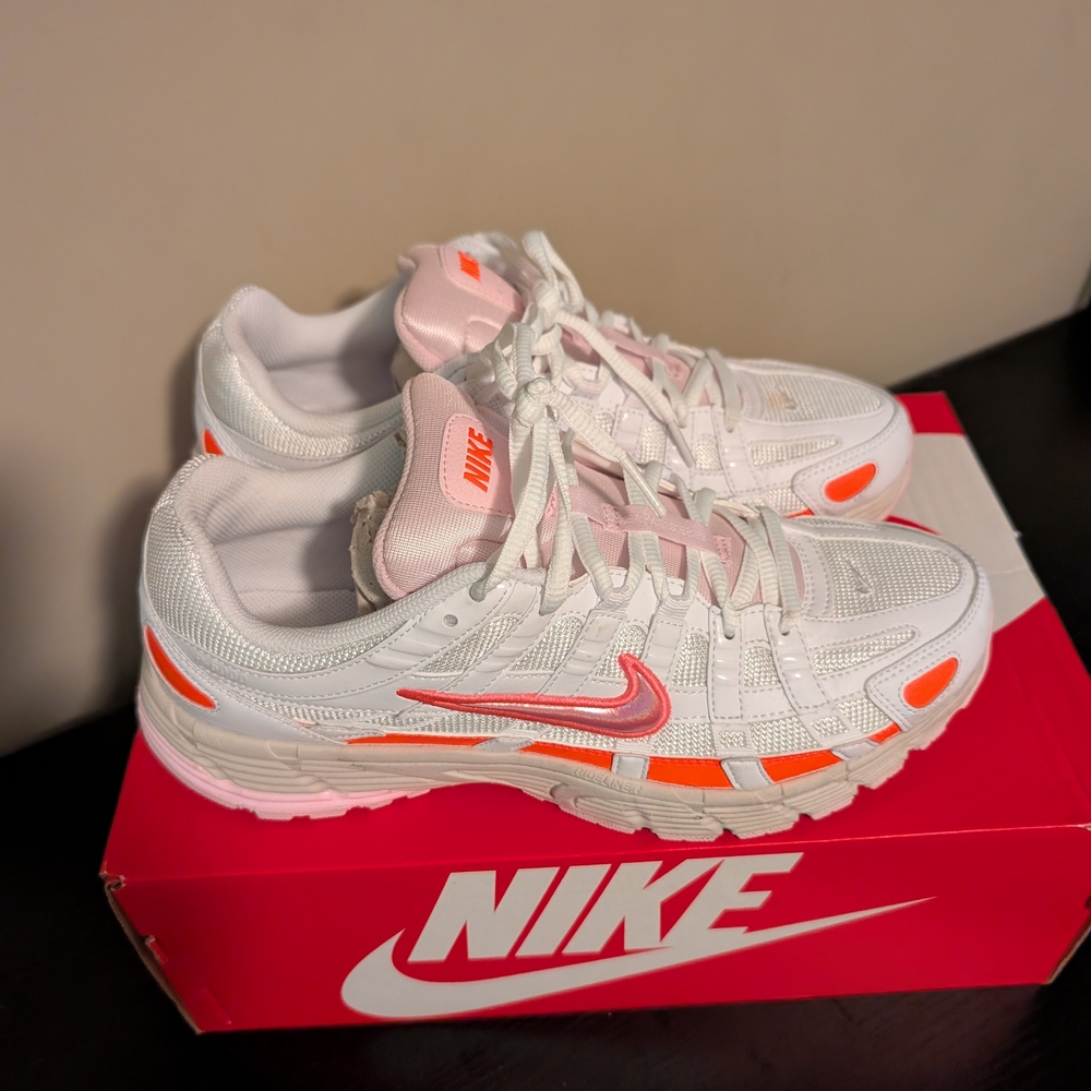 Nike White and Orange Sneakers